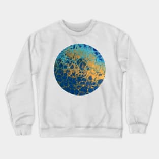 Blue and Yellow / Acrylic Pouring Crewneck Sweatshirt